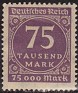 Germany 1923 Numbers 75th Violet Scott 240